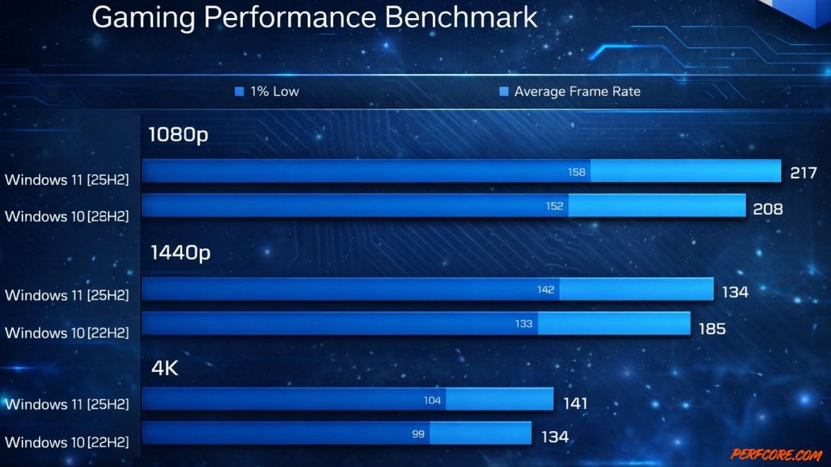 Windows 11 finally beats Windows 10 in gaming performance - perfcore