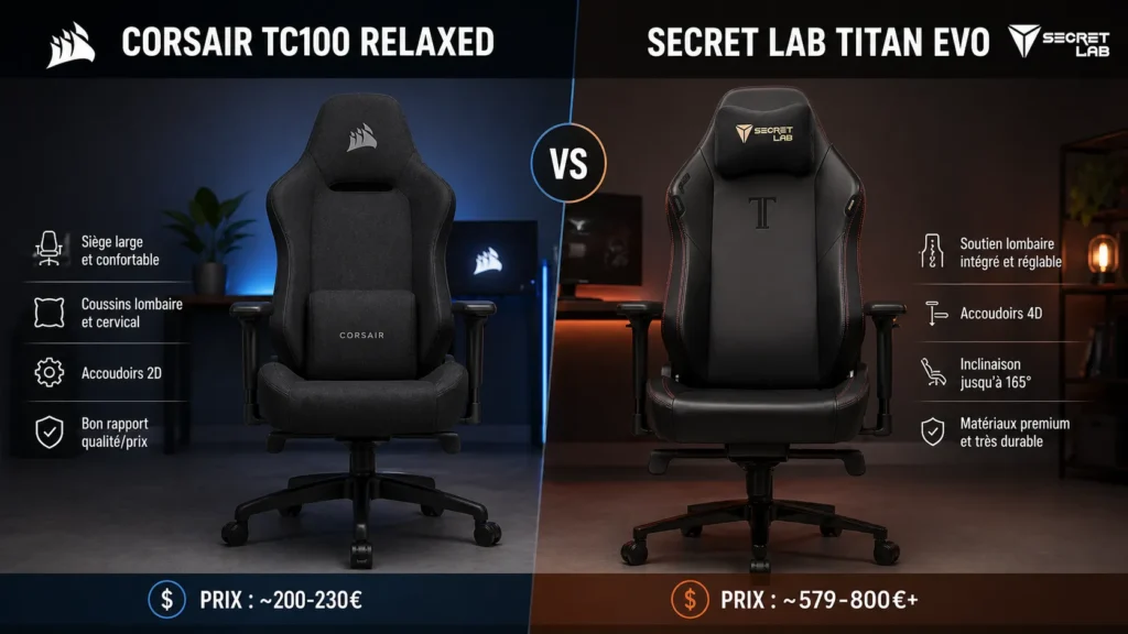 Corsair TC100 Relaxed vs Secretlab Titan Evo