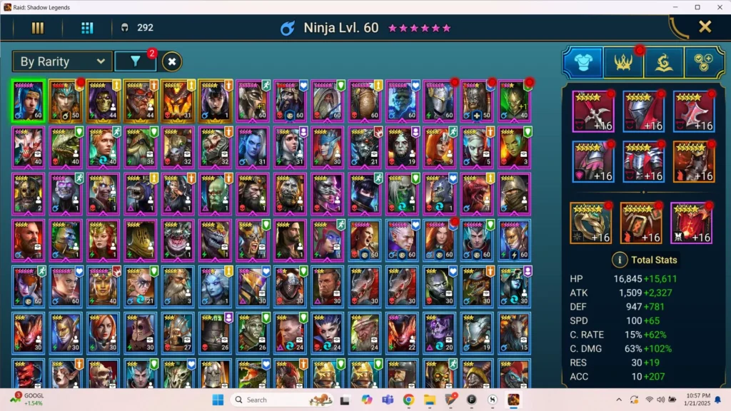 Raid Shadow Legends champion roster