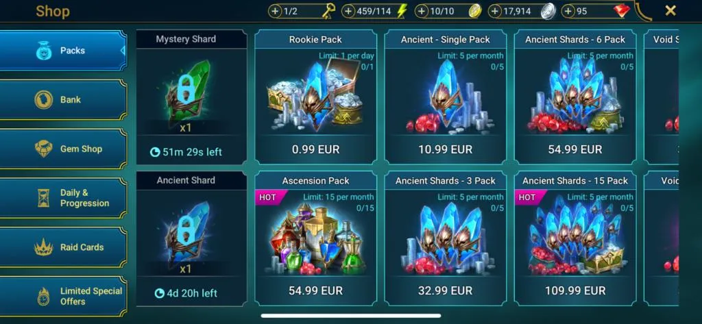 Raid Shadow Legends summon portal and monetization