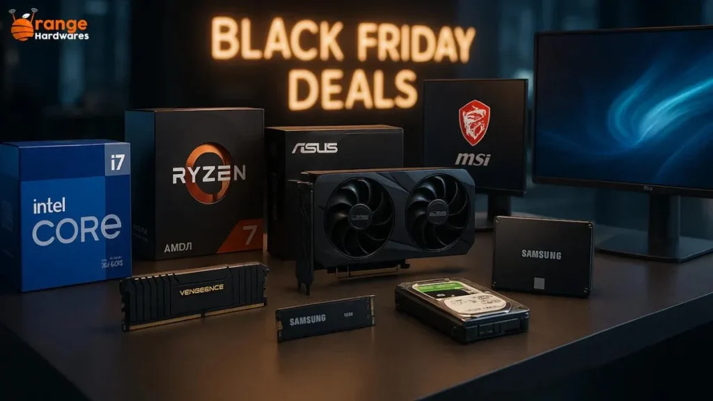 A real Black Friday PC-component image is available from Numerama