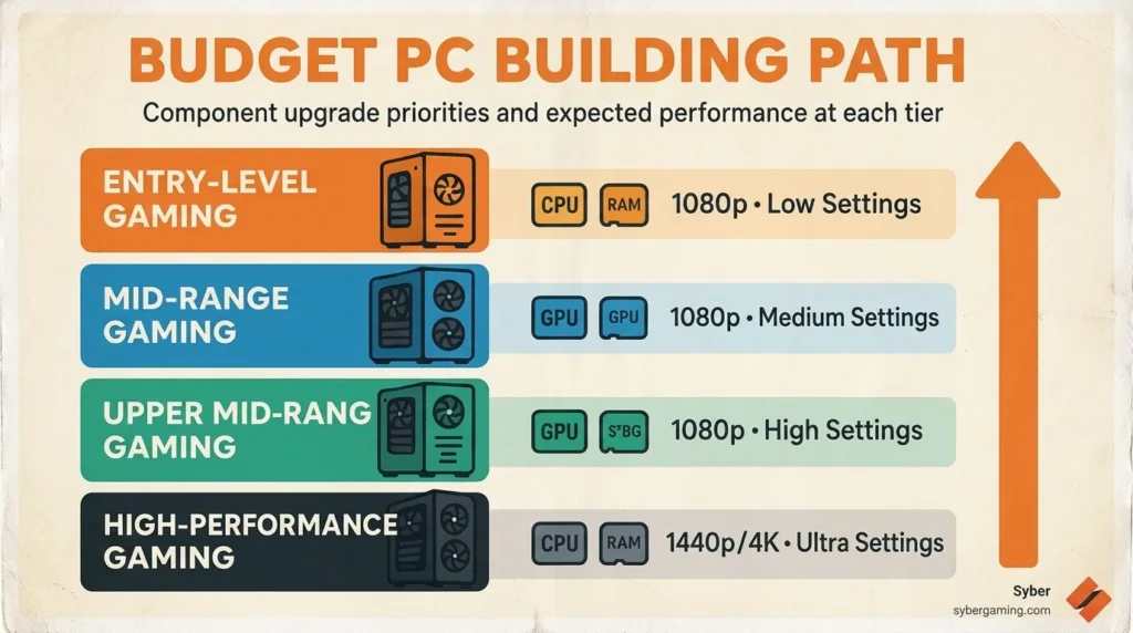 Budget mid-range and high-end gaming PC builds