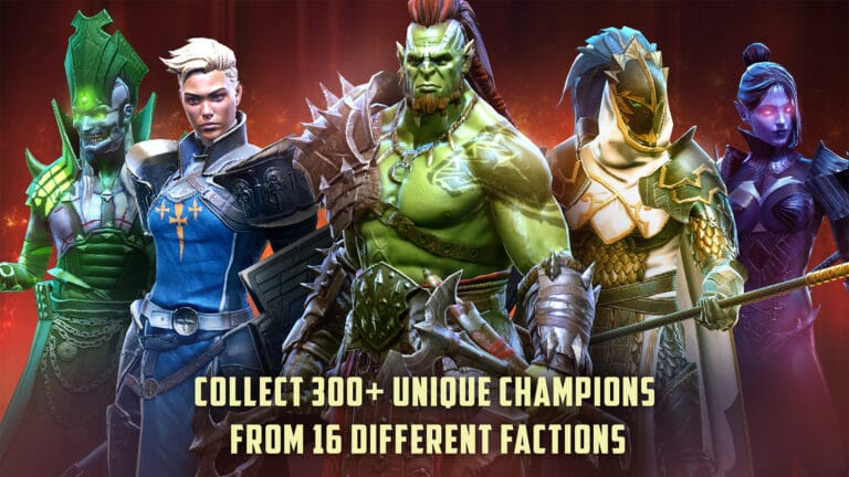 Raid: Shadow Legends champion tier list 2026: best picks from beginner to end game 9 Official Plarium press screenshot displaying end-game Clan Boss fight and A-tier support champions in Raid Shadow Legends champion tier list 2026
