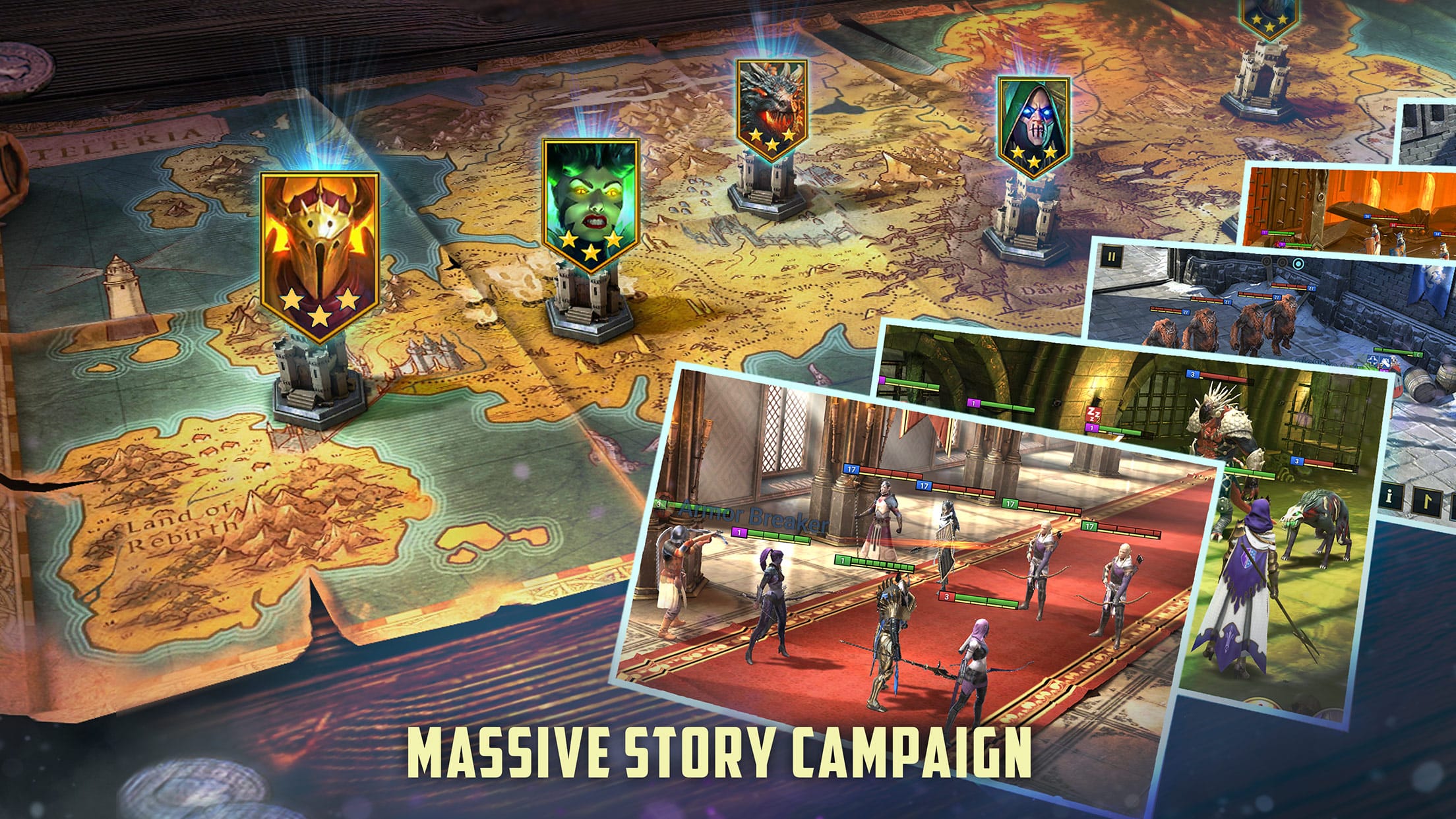 Official Plarium press screenshot showing PC launcher hotkeys and menu controls in Raid Shadow Legends PC vs mobile comparison
