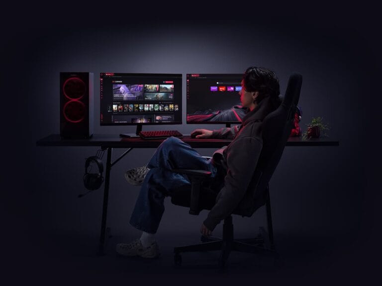 Real official screenshot of the Opera GX gaming browser main dark interface and start page