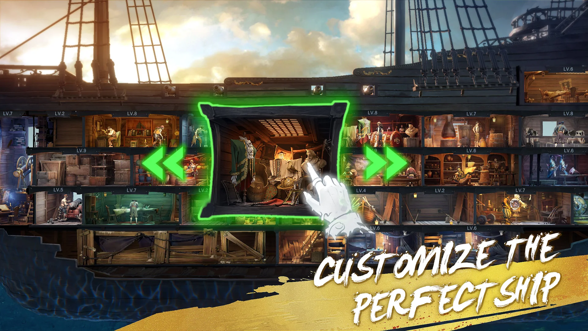 In-game gameplay screenshot of uncharted ocean exploration and naval navigation in Sea of Conquest PC