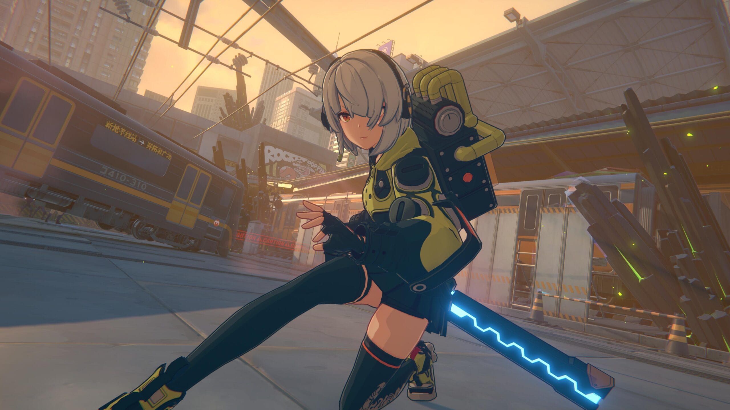Zenless Zone Zero PC Combat Chain Attacks Screenshot In-game combat screenshot showing fast-paced chain attacks and elemental particle effects in Zenless Zone Zero PC
